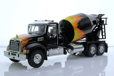 Mack Granite Cement Mixer Concrete Truck 1:64 Scale Diecast Model Black Flames • $22.95