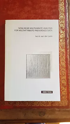 Nonlinear Multivariate Analysis For Multiattribute Preference Data. • $69.48