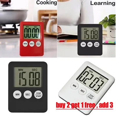 £3.16 • Buy Large LCD Kitchen Cooking Digital Timer Count Down Up Clock Loud Alarm Magnetic