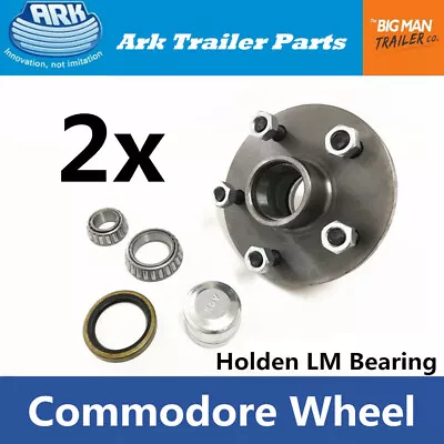 ARK Trailer 2x Hubs Commodore 5 Stud Wheel Lazy Hub Holden LM Bearings Kit CD150 • $70