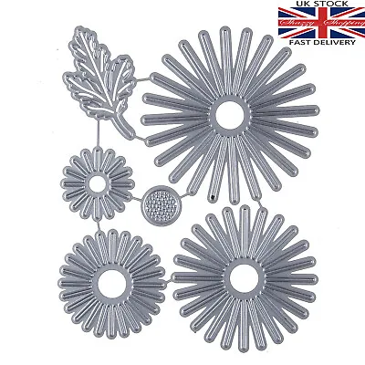 6 Piece Daisy Spikey Flower Die Set Leaf Metal Cutting Die Cutter UK Fast Post • £6.15