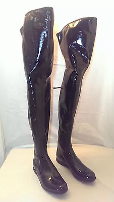 Nib Miu Miu Prada Vernice Stretch Patent Leather Over The Knee Boots 6 Us 36 Eu • $499.95