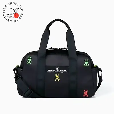 Psycho Bunny Golf Mini Duffel Bag Colorful Logo Pattern GF431 BostonBag BLK PSL • $198