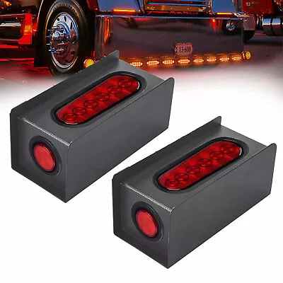 2pc Trailer/Truck Red 6  Oval Tail + 2  Marker LED Lights With Housing Steel Box • $32.30