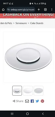 Round Mirror Plate Wedding Table Bevel Edge Candle Cake Stand Centrepiece • £4.49