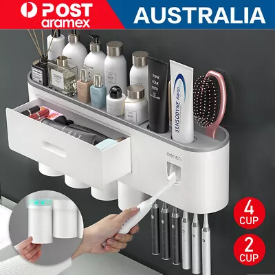 Multifunctional Toothbrush Holder Handfree Automatic Toothpaste Dispenser Set AU • $20.69