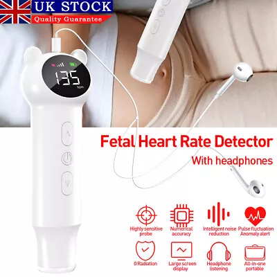 Baby Heartbeat Monitor Fetal Doppler Pregnancy Heart Beat Detector Rate Monitor • £11.99