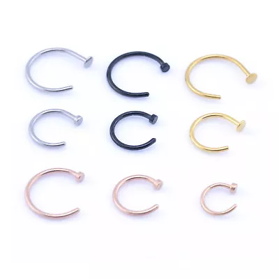 Nose Lip Ring Hoop Stud Surgical Steel Gold Black Rose Various Sizes And Gauges • £1.69