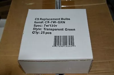 New! 25 Green Christmas Light Bulbs C9-7W-GRN • $14.12