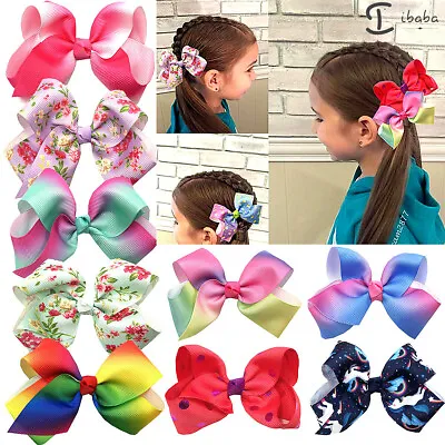 Girls Bow Hair Bands Ties Clips Kids Cute Baby Shower Gift Stripes Jo Jo Siwa • $8.99