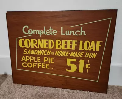 Original Vintage 1958 Pixley And Ehlers Restaurant Chicago Menu Sign CORNED BEEF • $199.99