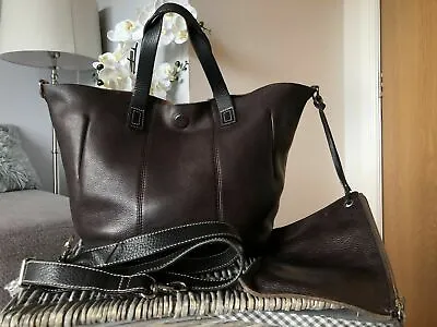 £31 • Buy  M&S AUTOGRAPH Chocolate Brown Leather Shoulder Tote Bag Handbag Crossbody Bag