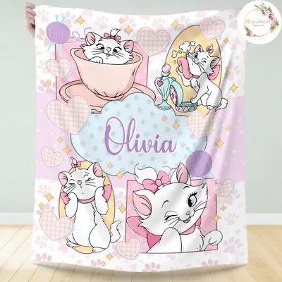 Personalized Disney The Aristocats Marie Blanket Custom Name Cat Lover • $39.99