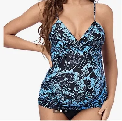 Woman’s 2X Maternity Tankini Swim Suit W/ 2X Bikini Bottoms W/ Tie Sides  NWT • $10.99