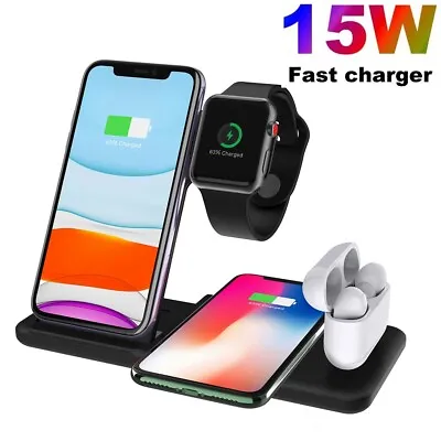£23.99 • Buy  Wireless Charger Dock Charging Station 4 In1 For IPhone 13 Pro 12 Apple Watch