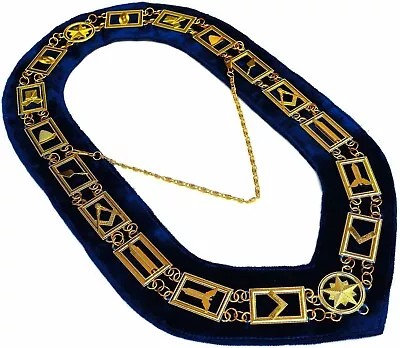 Masonic Regalia Master Mason Blue House Lodge Blue Backing Gold Collar Dmr-400gb • $34.99