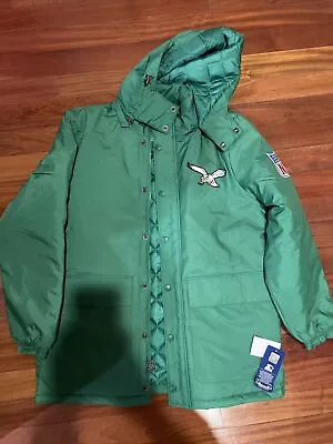 Starter Philadelphia Eagles Trench Long Jacket Kelly Green New Size: S-3xl • $349.90