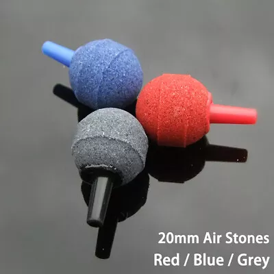 £1.19 • Buy Small Round Aquarium Air Stones 20mm Red/Blue/Grey Bubble Ball Pond Pump Oxygen