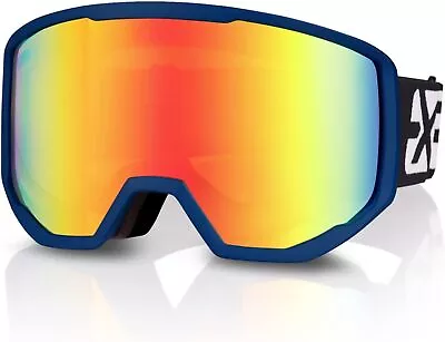 EXP VISION Ski/Snowboard Goggles For Men Women OTG One Size Blue Frame Red  • $37.92