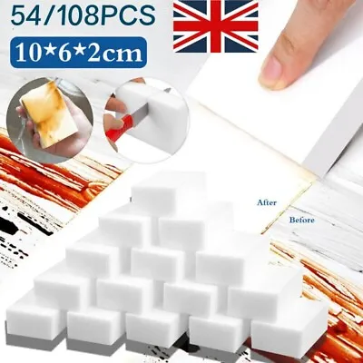 100x Magic Sponges Eraser Sponge Melamine Foam Stain Dirt Oil Instant Remover  • £7.29