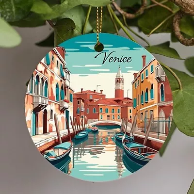 Venice Italy Grand Canal Venetian Gondolier Travel Ceramic Ornament Gift • $15.99