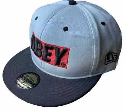 Obey Original 59FIFTY 7/3 Grey Red Streetwear Snapback Hat One Size Fits Most • $20
