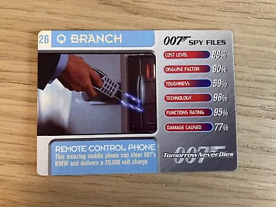 007 Spy Files Cards 2002 Q Branch #26 Remote Control Phone • £0.99