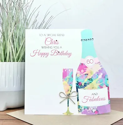 Personalised Handmade Birthday Card 40th50th60th70th MumAuntieFriend  • £4.85