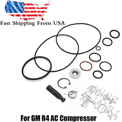 For GM R4 AC Compressor RESEAL KIT 14mm Seal NEOPRENE O-Rings Install Tool • $19.99