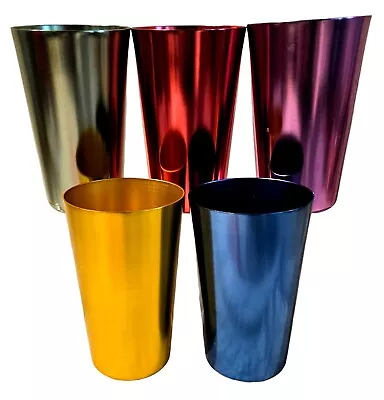 Anodized Aluminum Tumblers Drinking Glasses Vintage Metal Cups Multicolor 5 Pcs • $15