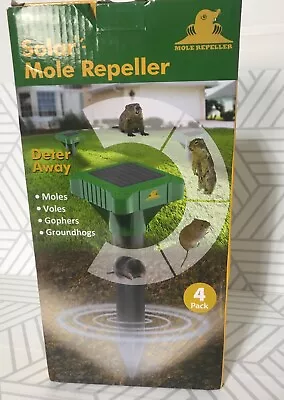 4 Pack Solar Mole Repellent Outdoor Ultrasonic Gopher Control Spikes • $14