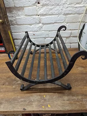 Elegant Vintage Cast Iron Fire Grate Basket Freestanding Log Coal • £25