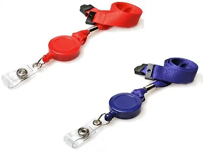 ID Card Holder Neck Strap Lanyard With Retractable Badge Reel - PICK YOUR COLOUR • £139.99