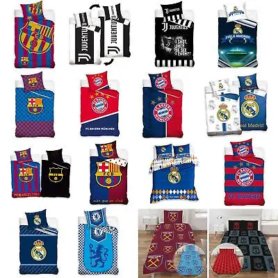 Football Club Bedding Duvet Cover Sets - Juventus Barcelona Chelsea Real Madrid • £34.99