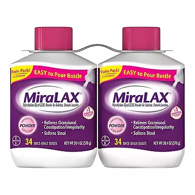 Miralax Powder Laxative 68 Doses 40.8 Ounces Exp:03/2025 • $42.99