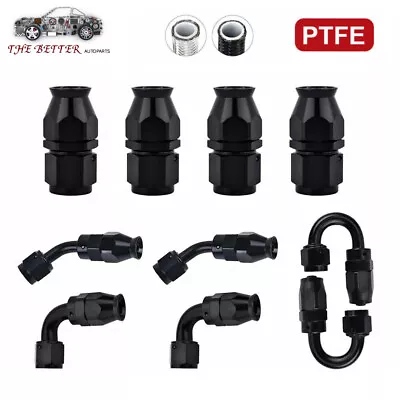 10PCS 4AN 6AN 8AN 10AN 12AN PTFE Fuel Oil Gas Hose End Fitting Adapter Kit • $29.69