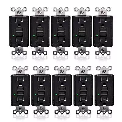 10PK GFCI Outlet 15A Ground Fault Circuit Interrupter ReceptacleScrews Included • $70.23