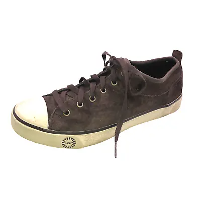 UGG Evera #1888 Womens 8.5 Brown Suede Sheepskin Leather Lace Up Shoes Sneakers • $21.96