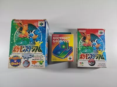 Big Box Boxed Japanese Pokemon Stadium 1 Nintendo 64 N64 Tested CIB US Seller • $49.99