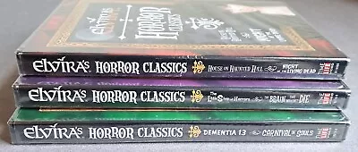SEALED Elvira's Horror Classics 3 DVD LOT: Living Dead Dementia 13 Brain Die • $22