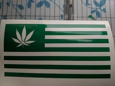 Pot Leaf Flag Cannabis Vinyl Decal Sticker 420 Marijuana Weed 5  • $3.05