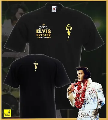 Elvis Presley T-Shirt TCB Taking Care Of Business King Faith Rockabilly Tribute • £8.99