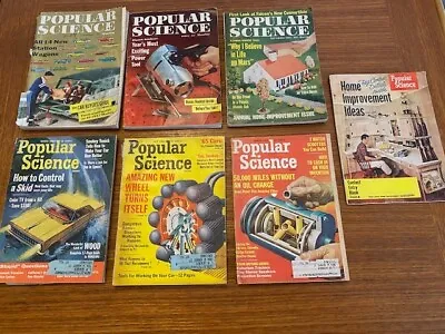 Lot Of 6 Vtg Popular Science Magazines 1950-60s + Booklet Cars Tools Boats Homes • $15