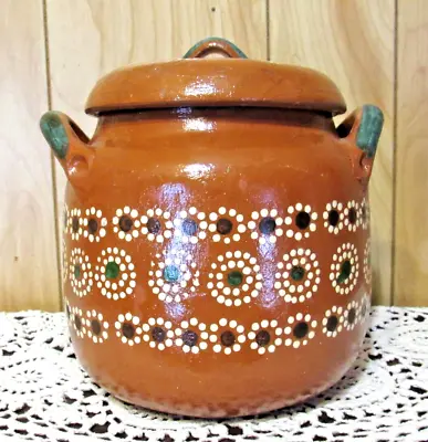 Tlaquepaque Ollas De Barro Mexican Red Clay Bean Pot 3 Quarts • $39.99