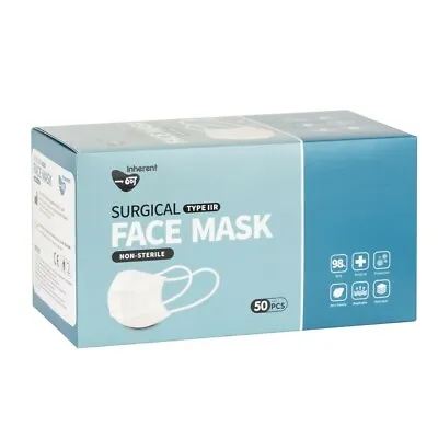 Inherent Surgical Face Mask Non Sterile  Type-IIR 50 Masks - Box Of 50 - BNIB • £6