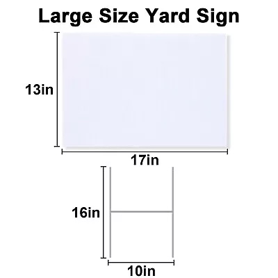3 Sizes Durable Blank Yard Sign Kit (135101520Pcs) W/ Metal H Frame Custom • $16.86