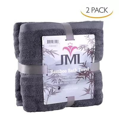 2 Pack Bamboo Towels Bath Towel Extremely Soft W/Laundry Bag 54  X 27  • $39.99