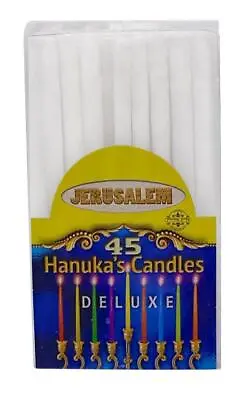 Chanukah Menorah Candles Deluxe All White 45 Candles/Box Kosher Made In Israel • $6.99