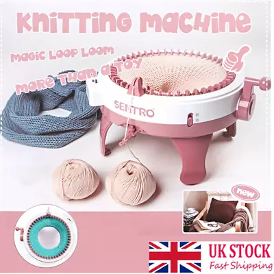 48 Needle Knitting Machine Weaving Loom Round Hand DIY Scarf Hat Kids Toy • £30.97