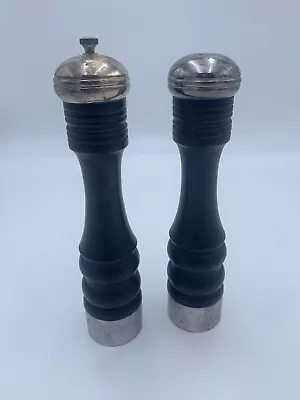 Vtg NAJICO Salt & Pepper Grinders Tall ROGERS & NAKAJIMA Woodenware Tokyo Japan • $6.25